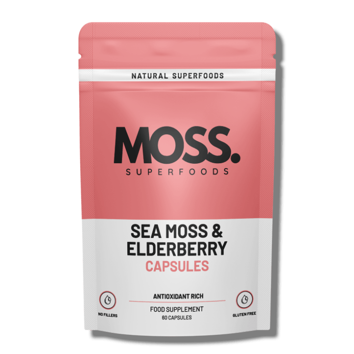 60 sea moss, elderberry capsules by moss superfoods